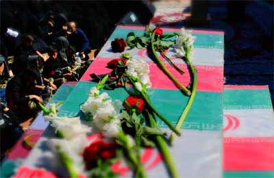 تشییع پیکر هفت شهید گمنام دفاع مقدس در مازندران