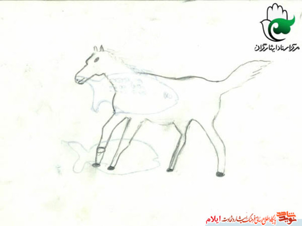  نمونه نقاشی شهید سعید کناریوند از شهدای دانش آموز استان ایلام