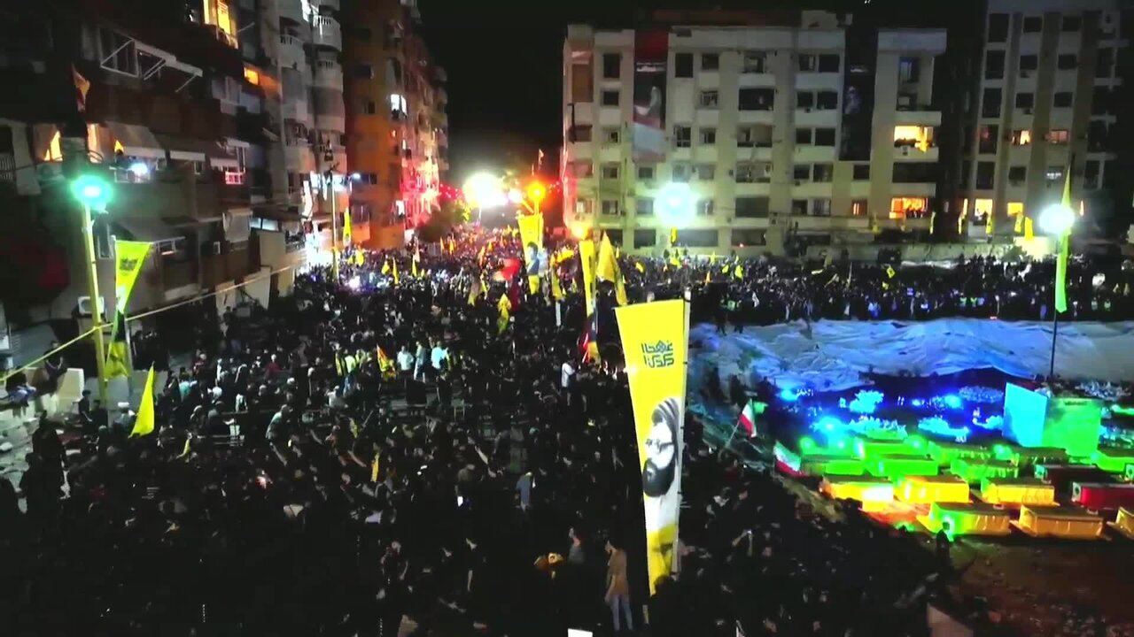 Photos: Mass gathering of Lebanese people at site of Sayyed Hassan Nasrallah’s martyrdom