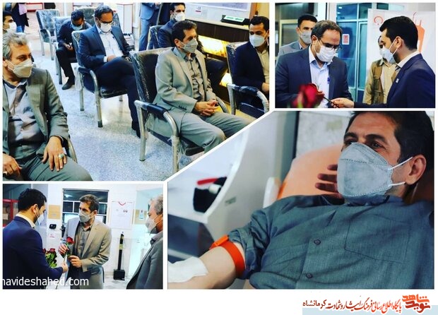 اهدا خون جمعی از معلمان کرمانشاهی در  ماه مبارک رمضان