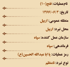 عملیات های هشت سال دفاع مقدس (شهریور ماه)