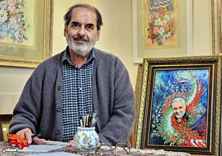 فتوکلیپ/ سیر نمایشگاهی نگارگر اصفهانی به مناسبت سالگرد «حاج قاسم»