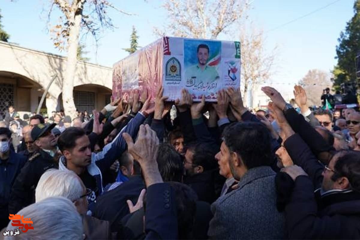 پیکر مطهر شهید «احسان بابایی» در قزوین تشییع شد