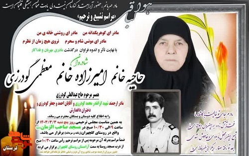 مادر شهید «محمد گودرزی» آسمانی شد