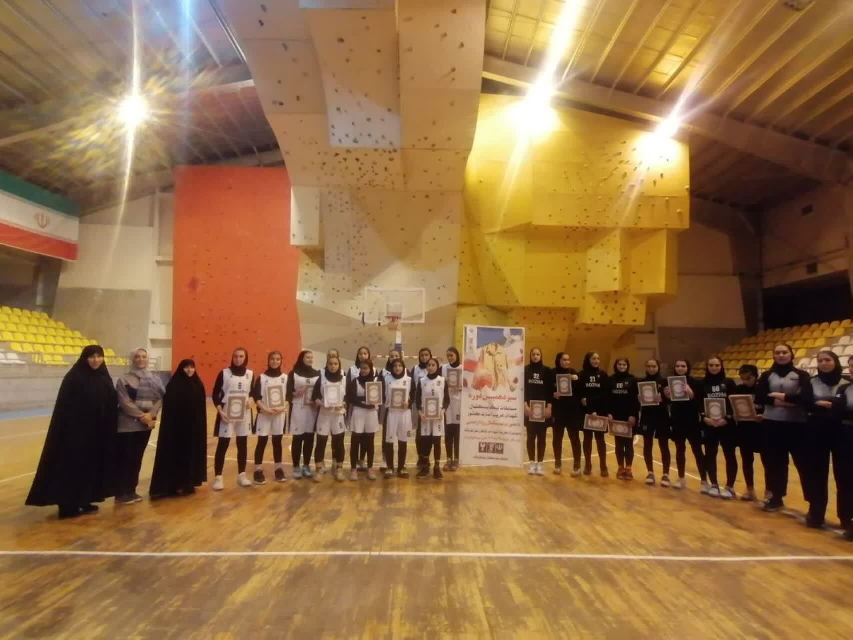 قهرمانی تیم «روژدا» در سیزدهمین دوره لیگ بسکتبال دختران جام شهدای غریب در اسارت