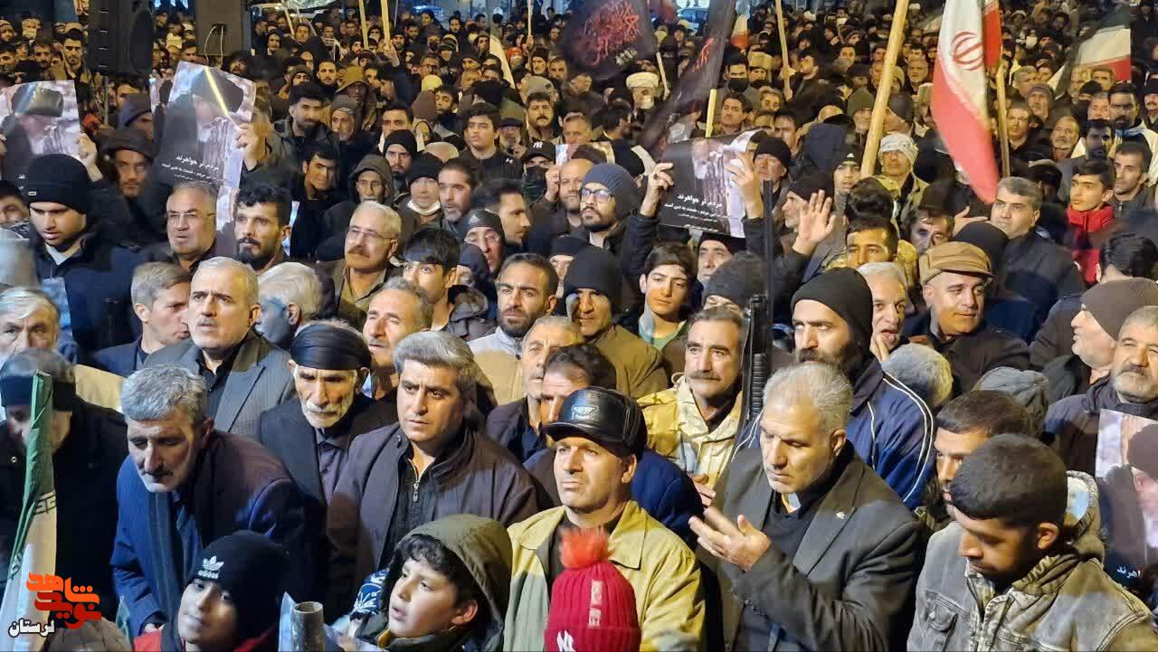 حماسه حضور خودجوش مردم دلفان در هفتمین شب متوالی