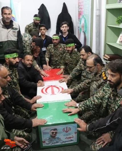 مراسم وداع با پیکر «شهید حسین خیزاب» درشهرستان نکا مراسم وداع با پیکر «شهید حسین خیزاب» درشهرستان نکا