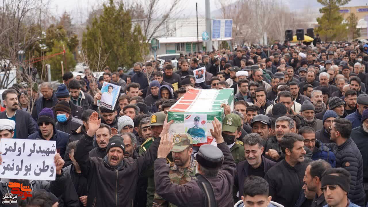 بدرقه باشکوه پیکر مطهر شهید میر حسین حسینی شهرستان خوی