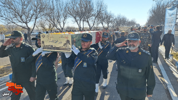 استقبال از پیکر مطهر ۳ شهید گمنام در فرودگاه اردبیل