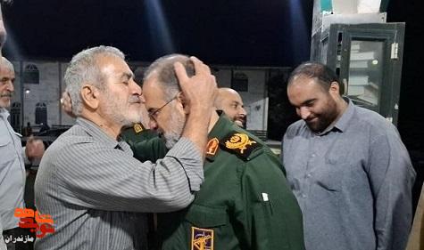 تصاویر/ دیدار فرمانده سپاه کربلا با خانواده شهید «هاشم‌پور»