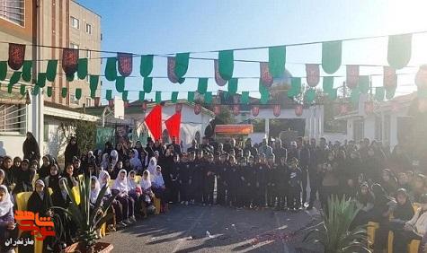 تصاویر/ آئین وداع دانش آموزان بابلسر با پیکر‌های مطهر شهدای گمنام