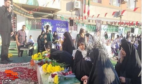 تصاویر/ آئین وداع دانش آموزان بابلسر با پیکر‌های مطهر شهدای گمنام