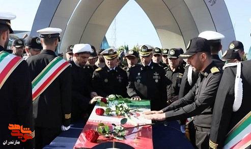 تصاویر/ آیین تشییع پیکر شهید گمنام در دانشگاه علوم دریایی امام خمینی نوشهر