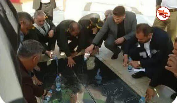 آیین عطرافشانی مزار شهدای گمنام شهر بستان برگزار شد