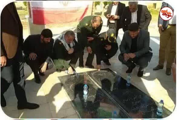 آیین عطرافشانی مزار شهدای گمنام شهر بستان برگزار شد