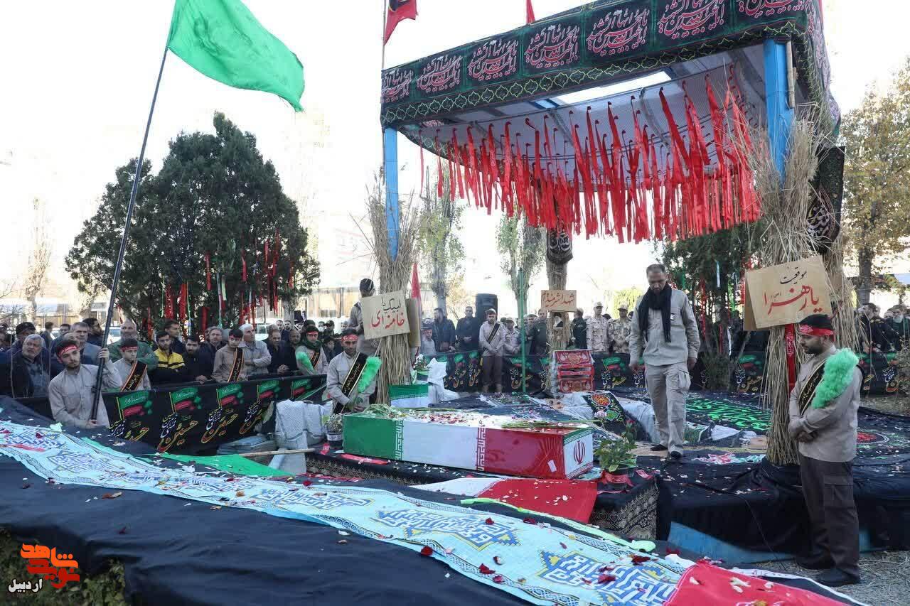 آیین تشییع و تدفین پیکر شهید گمنام در اردبیل برگزار شد+ تصویر