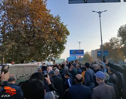 تصاویر/ آئین باشکوه وداع باشهید خوشنام در جویبار