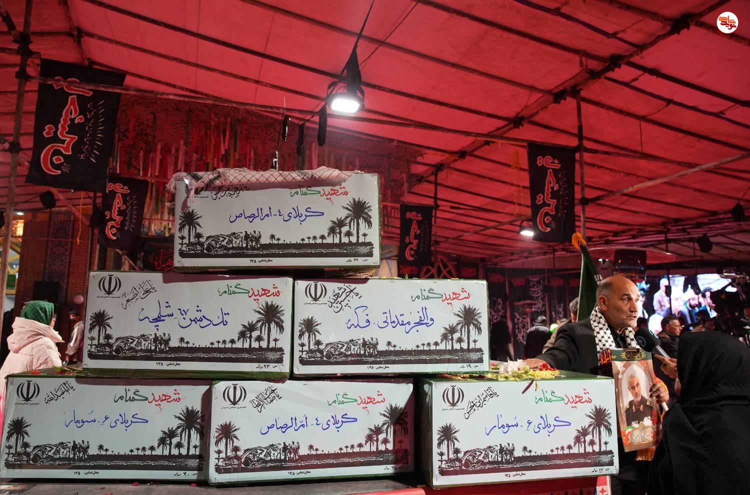 گزارش تصویری/ آیین وداع با پیکرهای مطهر ۱۰۰ شهید گمنام