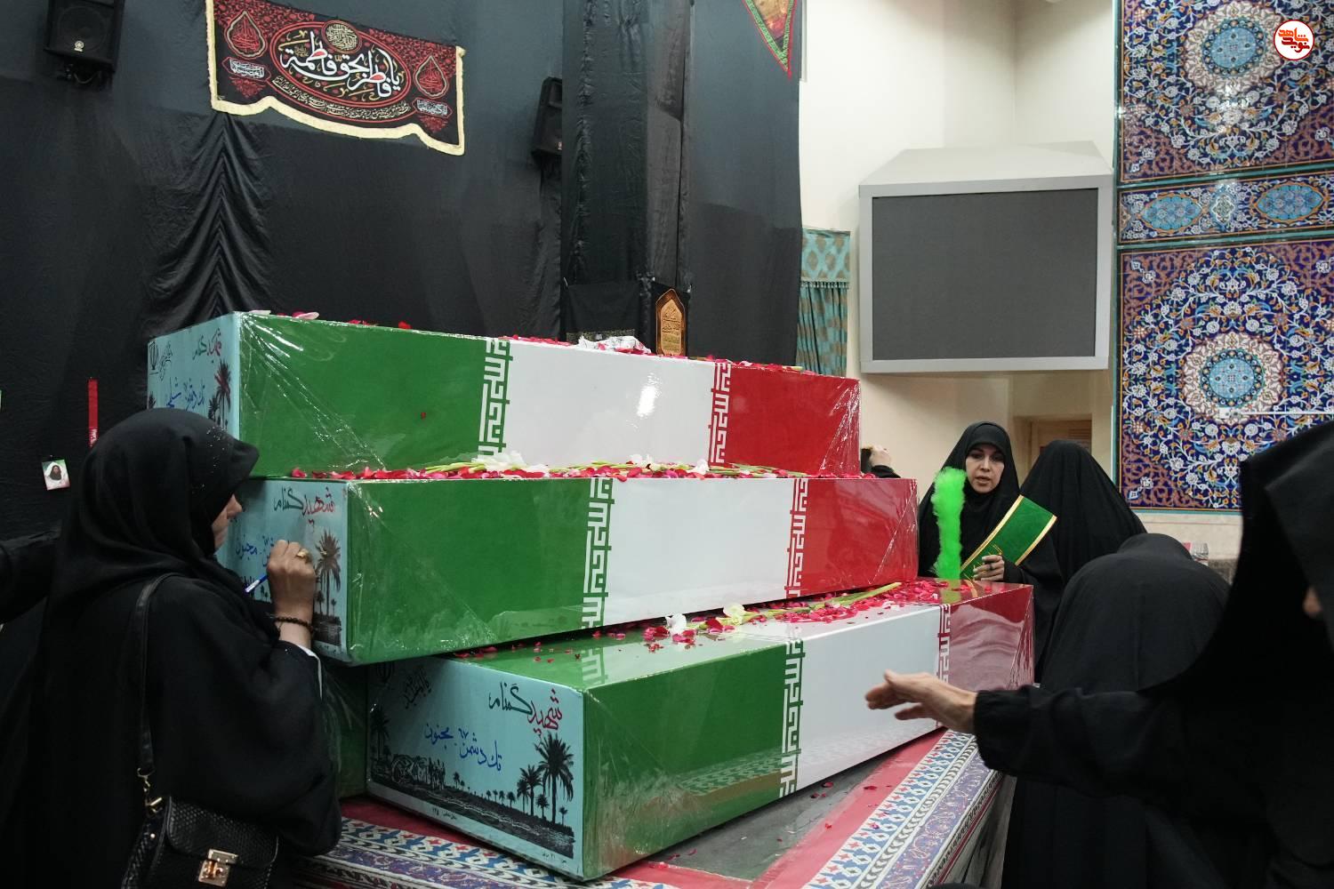 گزارش تصویری/ آیین وداع با پیکرهای مطهر ۱۰۰ شهید گمنام