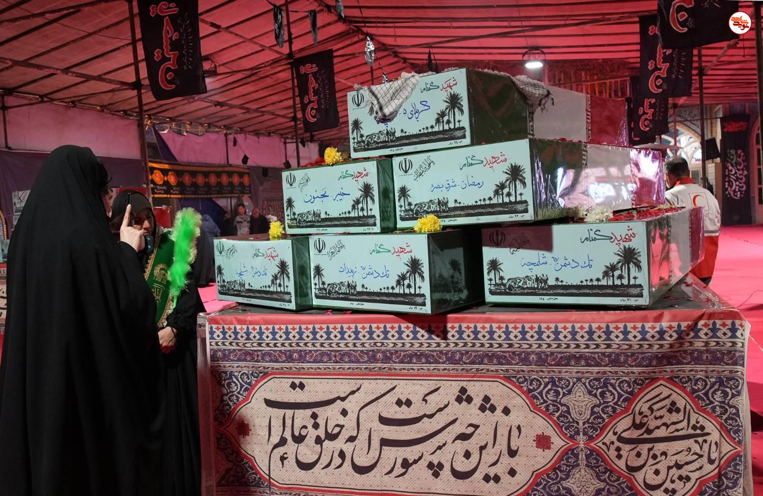 گزارش تصویری/ آیین وداع با پیکرهای مطهر ۱۰۰ شهید گمنام