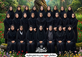 همه شهدای معلم مدرسه میناب در یک قاب