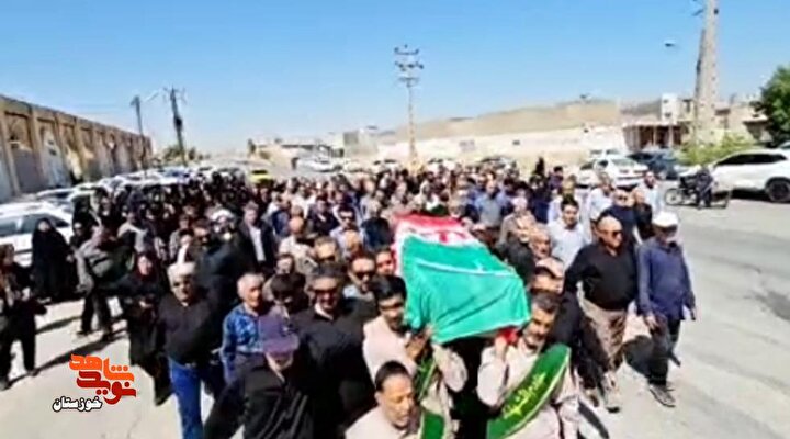 فیلم| تشییع پیکر مطهر جانباز شهید «غلامعلی منیری دهدشتی» در بهبهان