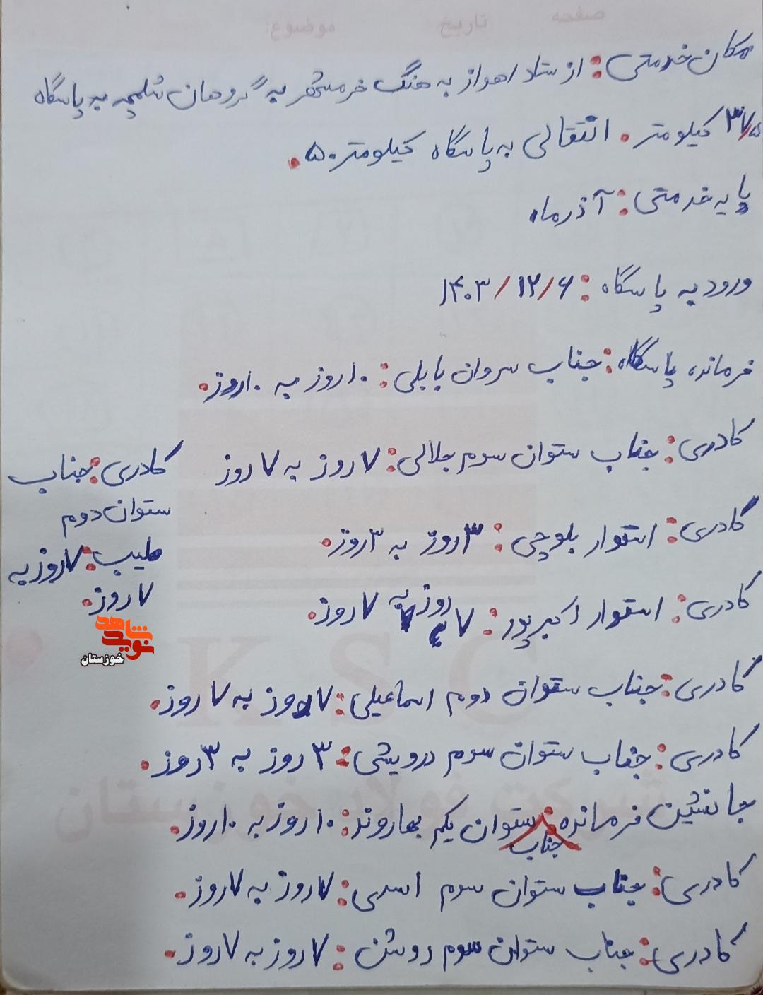 دست نوشتههای به جا مانده از سرباز شهید «رضا چعبی» دست نوشتههای به جا مانده از سرباز شهید «رضا چعبی»