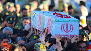 برگزاری آیین تشییع و تدفین پیکر مطهر شهیدان مدافع امنیت «سعید توکلی زاده» و «حسین عموری» در اهواز