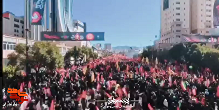 کلیپ/ حضور کاروان اعزامی خانواده‌های معظم شهدا در مراسم تشییع پیکر مطهر امام شهید