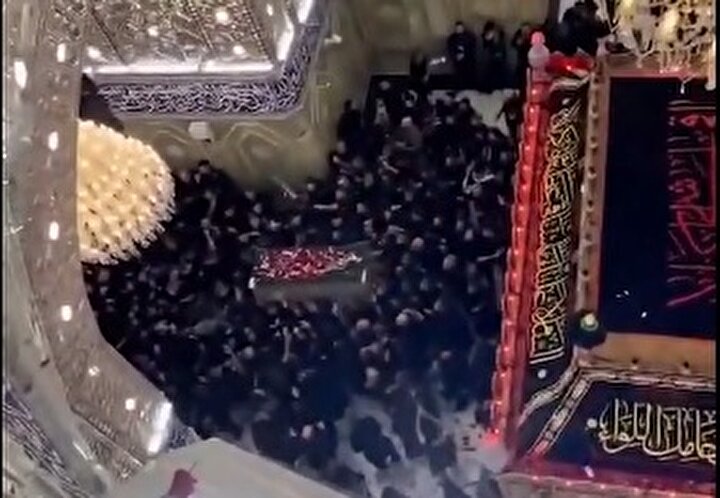 تجلی عشق؛ نگاهی به لحظات گلباران پیکر رهبر شهید در جوار حضرت عباس(ع)
