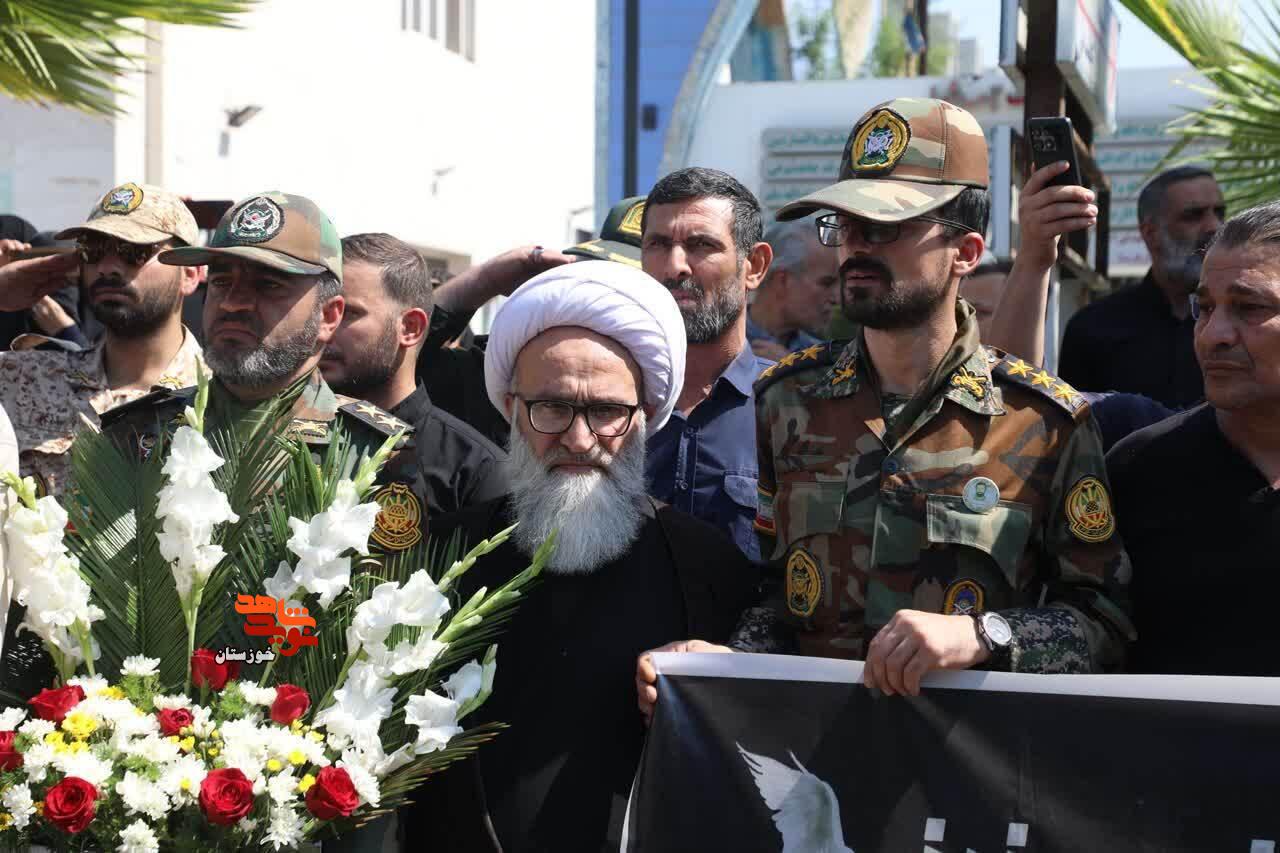 آیین وداع، تشییع و تدفین شهیدان «مهدی چراغپور» و «حامد شریفی» در اهواز برگزار شد