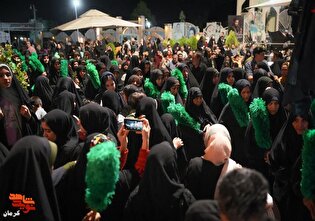 هم‌عهدی با امام زمان(عج) در جوار مزار شهدا؛ روایت تصویری آیین عزاداری و شمع‌گردانی