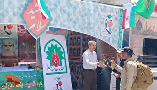 بازدید معاون فرهنگی و آموزشی بنیاد شهید کردستان از موکب «سلام شهید» در مرز باشماق مریوان