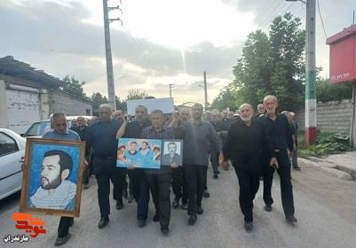 پیکر مادر شهیدان رشیدی در قائم شهر مازندران تشییع شد