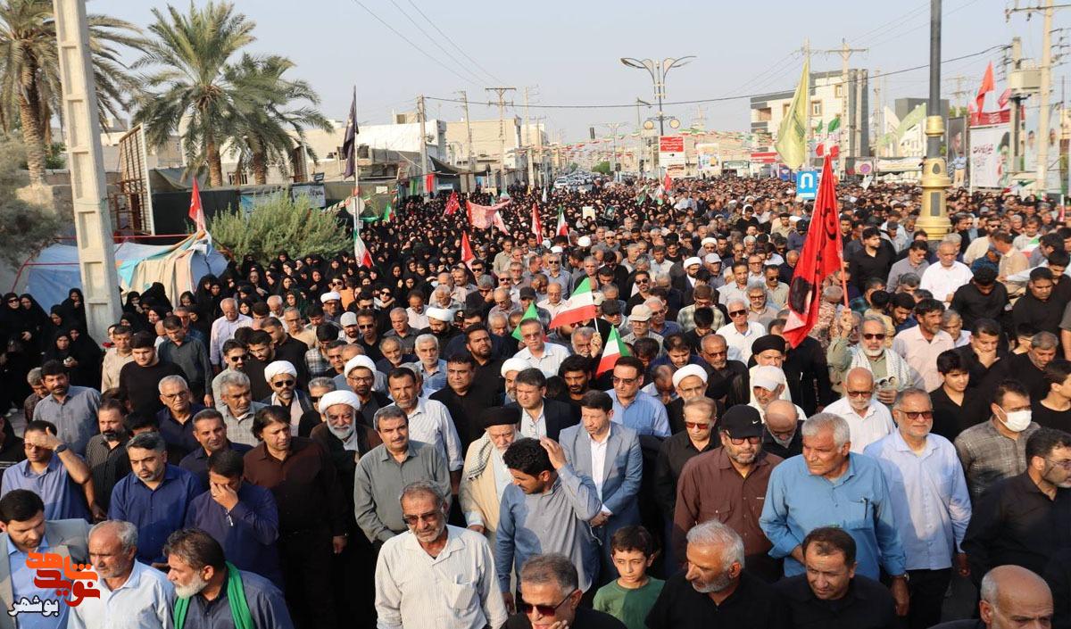 قاب‌های ماندگار از تشییع حماسی شهدای لاوان بر دستان مردم دَیِّر