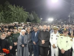 وداع باشکوه مردم ولایی میاندورود با پیکر مطهر شهید والامقام «ناخدا دوم امیرحسین سلیم‌زاده»
