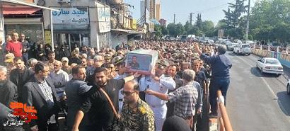 تصاویر/برگزاری مراسم تشییع پیکر مطهر شهید اقتدار ناخدا دوم امیرحسین سلیم‌زاده در تنکابن مازندران