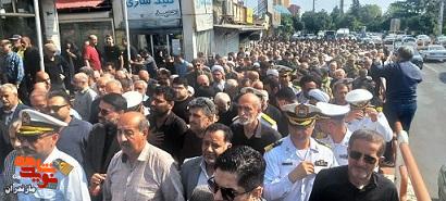 تصاویر/برگزاری مراسم تشییع پیکر مطهر شهید اقتدار ناخدا دوم امیرحسین سلیم‌زاده در تنکابن مازندران