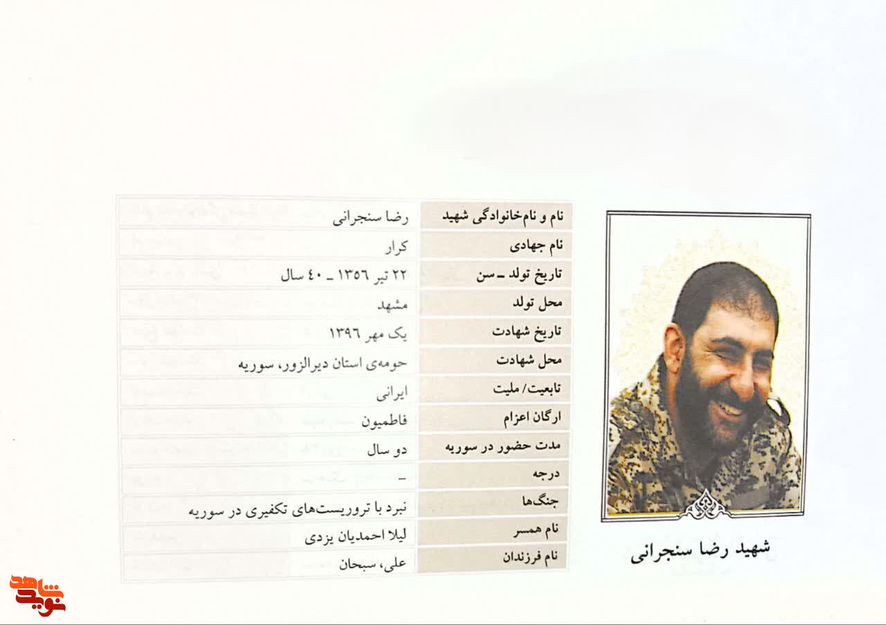 مروری بر زندگی نامه شهید مدافع حرم «رضا سنجرانی» مروری بر زندگی نامه شهید مدافع حرم «رضا سنجرانی»