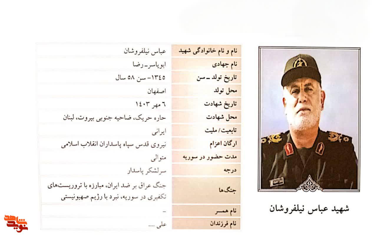مروری بر زندگی نامه شهید مدافع حرم «عباس نیلفروشان»