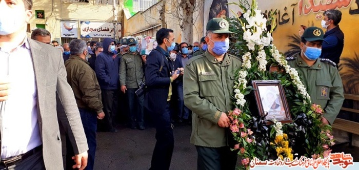 مراسم تشییع پیکر مطهر رزمنده دفاع مقدس، جانباز مدافع حرم و شهید جستجوگر محمود حاجی‌قاسمی -چهارم اسفند ۹۹ شهر بسطام 