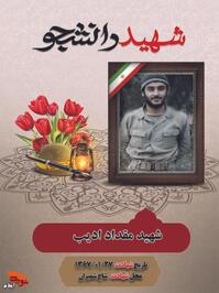 شهيد «مقداد اديب» فرزند طالب  سال ۱۳۴۱ در شهر کوت كشور عراق ديده به جهان گشود. در ناصریه زندگی می کردند و تحصیلات خود را در همین شهر به پایان رساند. 

 برای ادامه تحصیل به کشور هلند رفت بعد از آن چون از دست بعثی های عراقی فرار کرد به کشور سوئد پناهنده شد و پس از مدتی بصورت غیر قانونی راهی کشور ایران شد.
 وی دانشجوی دكترا بود كه با شروع جنگ تحميلي عراق عليه ملت مظلوم ايران به جبهه های حق عليه باطل شتافت و به عنوان سرگروه گردان در سپاه يكم كربلا و در جبهه خدمت می نمود.
 تا اينكه در ۲۷ فروردین  ۱۳۶۷ در  منطقه شاخ شميران (حلبچه) بر اثر اصابت گلوله به ناحیه دهان و سينه و دست راست به فیض شهادت رسيد. 

مزار این شهيد گرانقدر در بهشت زهرا تهران رديف ۹۰ بلوك ۱۳ قطعه ۴۰ قرار دارد.